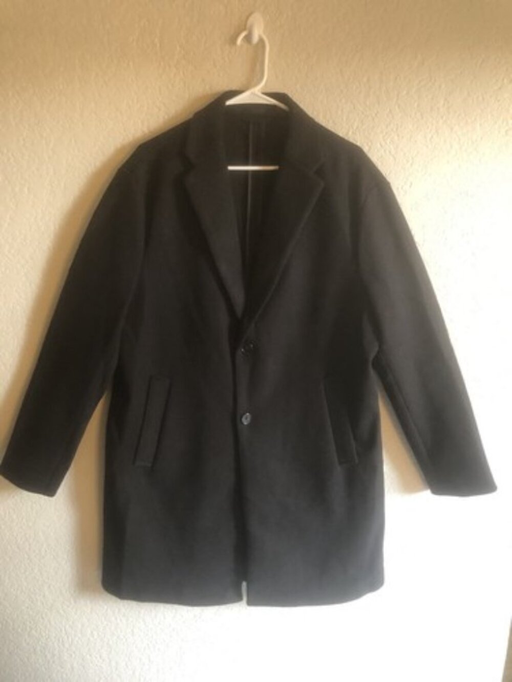 Truth By Republic Mens Black Notched Lapel Stylish Coat Size XL